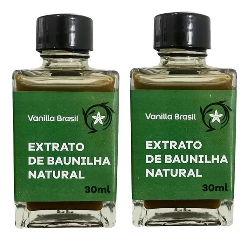 Extrato Natural De Baunilha 30ml Com 2 Unid Vanilla Brasil