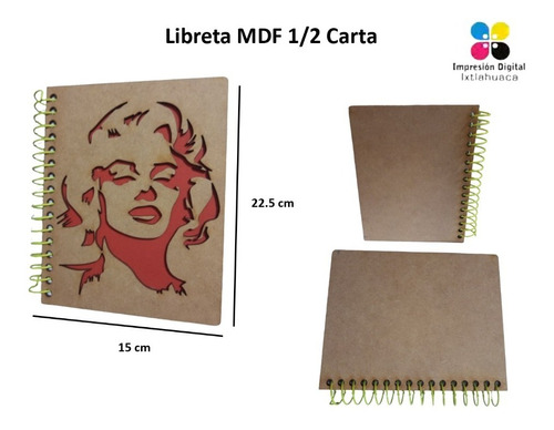 Paquete De 15 Libretas Mdf 1/2 Carta 25.5x15 Cm
