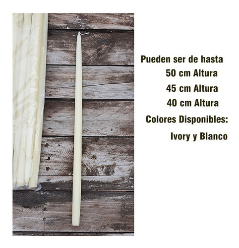 Imagen 3 de 5 de Velas Candelabro Paq 15pz Hasta 40/45/50cm Altura A Escoger