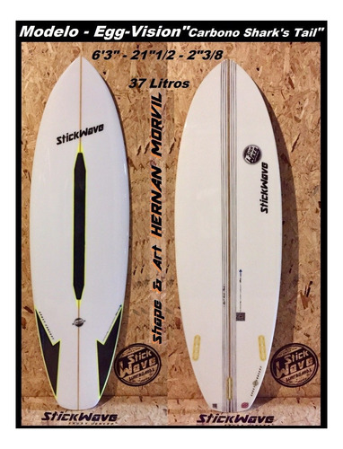 Tabla De Surf 5,11 A 6.4 Huevito Stickwave Factory  Nueva