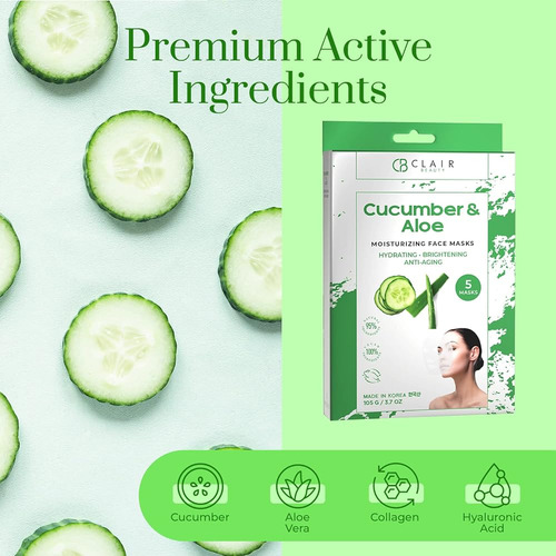 Clear Beauty Cucumber And Aloe Sheet Face Mask - Alivia La P Klar & Co Klar & Co