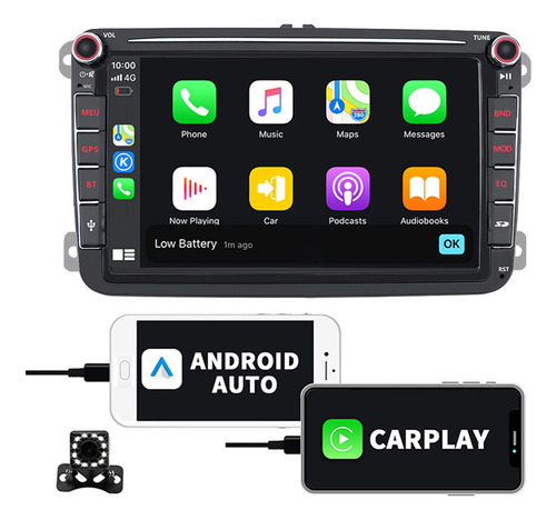 Pantalla Estéreo De Coche Carplay Con Gps Bt 8 Pulgadas Para