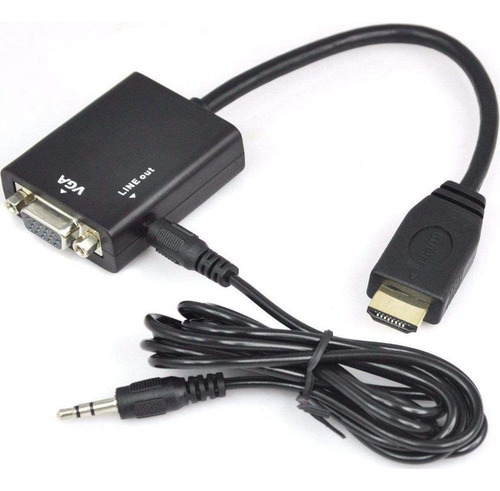 Cabo Conversor Adaptador Hdmi Vga Com Saída P2 De Áudio