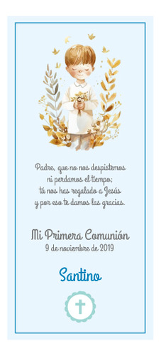 Kit Imprimible Primera Comunión Estampitas Recuerdo