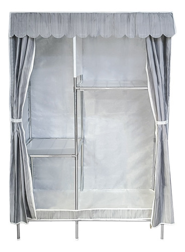 Rack Metálico Organizador Ropa Recámara Doble Perchero Color Plateado