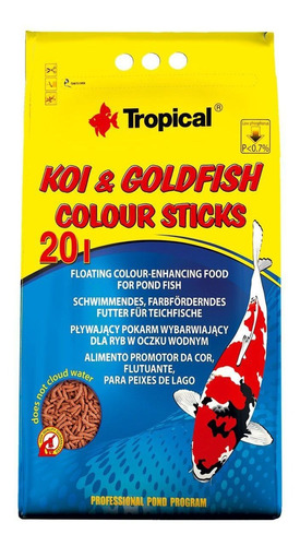 Tropical Ração Koi Goldfish Basic Sticks 1,6kg P/peixes Bag