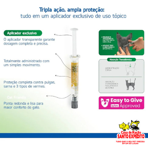 Nexgard Combo Gatos 0,8-2,5kg 1 Pipeta Antipulgas Vermífugo