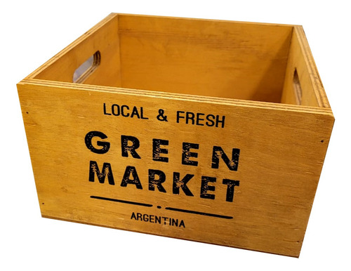 Cajon Cuadrado Chico Green Market Deco