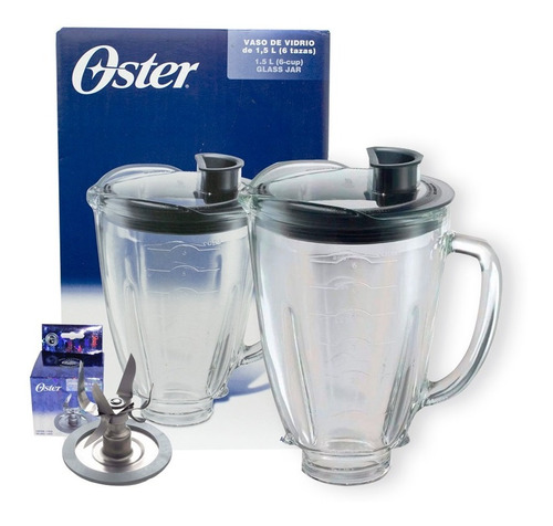 Vaso Licuadora Oster Vidrio Original + Cuchilla 6 Aspas Reve