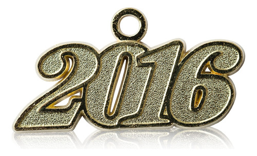 2016 gold Drop Fecha Signet Para Borla Graduacion