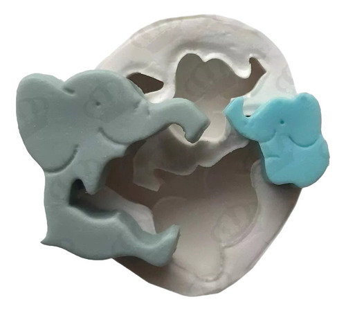 Molde Forma Silicone Elefante Mãe E Bebê Lembrancinha Ib-286