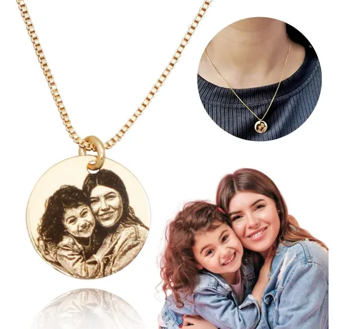 comprar Colar Personalizado Foto Gravação E Nome Feminino Presente