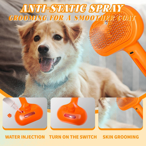 Cepillo Para Gatos Con Spray Autolimpiante Para Mudarse, Eli