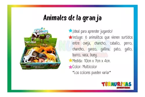 Animales De La Granja X6 Unidad Juguete Animal Infantil Ep