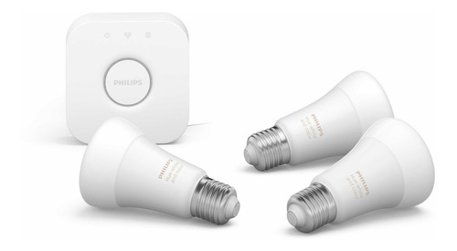 Imagen 3 de 10 de Kit Philips Hue 3 Ampolletas Led + Bridge