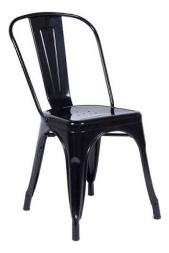 Silla De Comedor Tolix Metal Pintado Brillante Exterior X2 Color de la estructura de la silla Negro