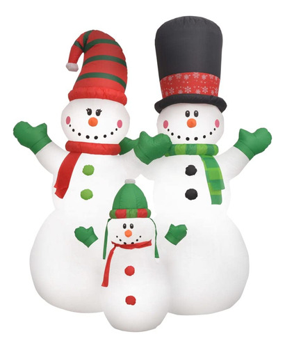 Muñecos De Nieve Inflables Navideños Family Vidaxl Con Led D