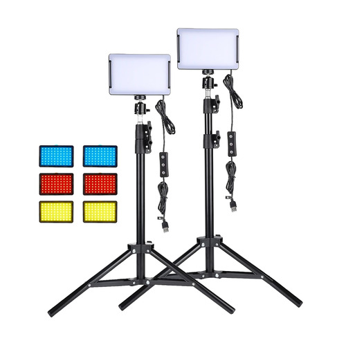 Set 2 Luces Led Kit Fotografía Video Trípode Luz Maquillaje