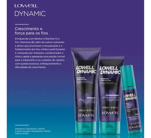 Shampoo Dynamic Recuperação E Força 240ml Lowell