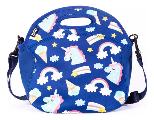 Lunchera Neopreno Brio Bolso Térmico C/asa Correa Ajustable Unicornios