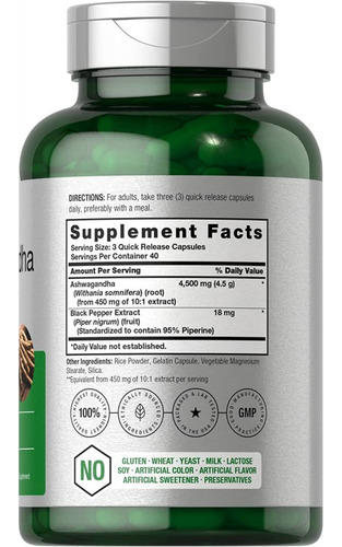Imagen 2 de 2 de Ashwagandha Horbaach 4500mg