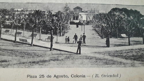 Antigua Postal Plaza 25 De Agosto Ciudad De Colonia Uruguay