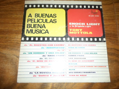 Enoch Light Tony Mottola A Buenas Peliculas Buena Musica Lp