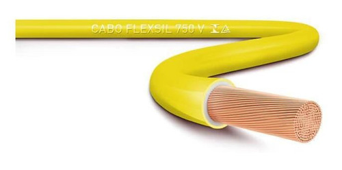 Cabo Flexível Flexsil Sil 2,5 Mm², 750v, Amarelo, 100 Metros