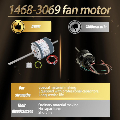 Motor De Ventilador De Ca D1092 Rv Reemplaza 7855mva-a11u 14