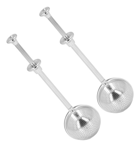 2 Bolas De Té De Mango Largo De Acero Inoxidable