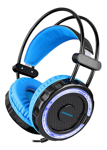 Auricular Gaming Panacom Gm-8220hp Luces Led + Micrófono Color Azul
