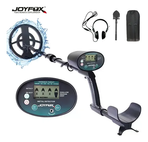 Detector De Metais De Lcd Altamente Preciso Com Pá Dobrável E Fone De Ouvido Com disco de sonda à prova d'água de 20 cm- Marca Joyfox