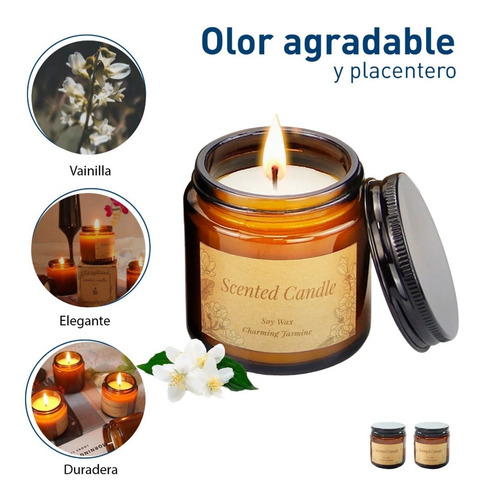 6 Velas Aromáticas Decorativas 100% Soya Aromaterapia 3.5oz
