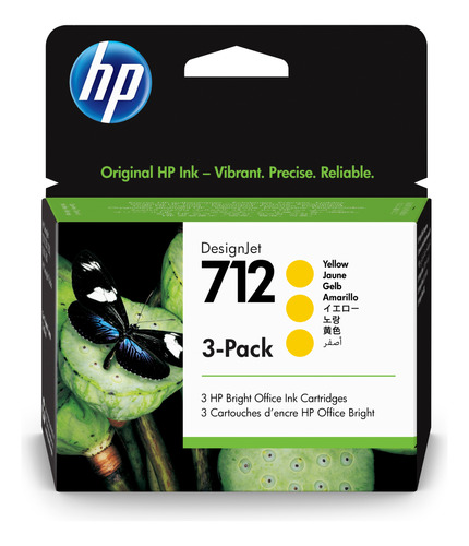 Hp 3ed79a 712 3*pack Amarillo T210/230/250/630/650 Uk