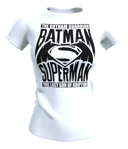 Polera Mujer Batman Y Superman, 100% Algodón