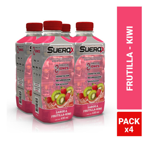 Pack Suerox Bebida Isotónica Frutilla-kiwi 4x630 Ml