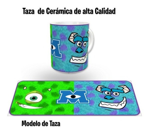 Taza De Ceramica 320 Ml, Modelo, Monsters Inc.