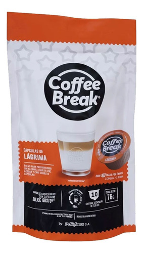 Capsulas Dolce Gusto Coffee Break Lagrima X 10 Unidad