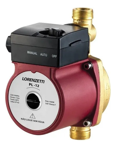 Pressurizador De Água Pl12 Lorenzetti 127v Ou 220v Para Sistemas Hidráulicos 2 A 3 Pontos De Uso 12mca 160w