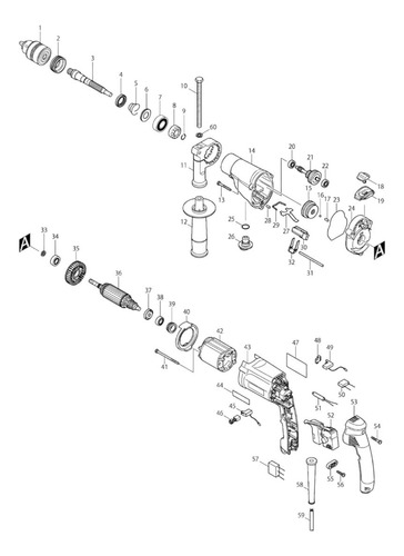Tapa Intermedia P/ Rotomartillo Makita Hp2050 (153620-0)