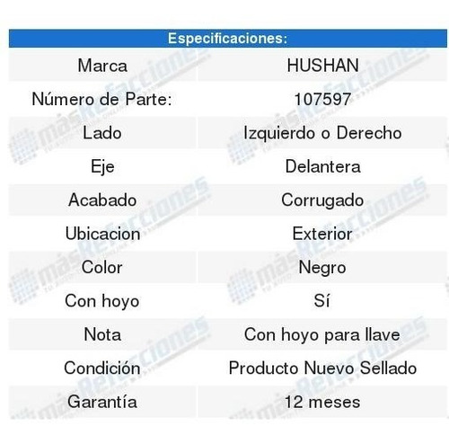 Manija Exterior Pontiac Matiz Corrugado Negro 2009 2010 2011