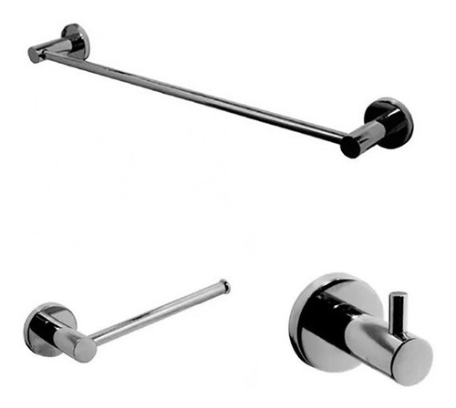 Combo 3 Accesorios Baño Hidromet Dynamic Cromo*