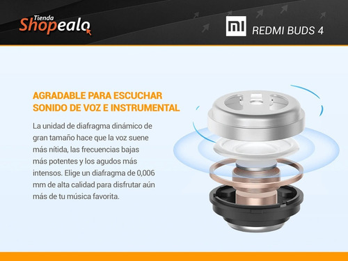 Imagen 8 de 10 de Auriculares In-ear Bluetooth Xiaomi Redmi Buds 4 Celeste -*