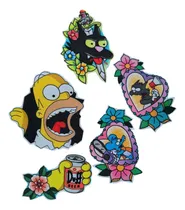 Comprar Pack Apliques Parches Para Ropa Los Simpson Homero 5u