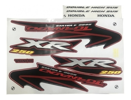 Kit Adesivos Faixa Xr 250 Tornado Vermelha 2004 Jogo Adesivo