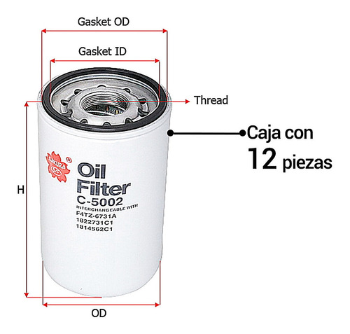 Paquete 12 Filtros Aceite E-350 Club Wagon 8 Cil 7.3l 03