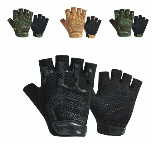 Guantes Tacticos Nudillos Almohadillas Militar Medio Dedo