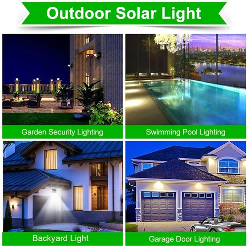 Imagen 10 de 10 de Focos Exteriores 100 Led Solar X5 + 1 Gratis Luz Fija Sensor