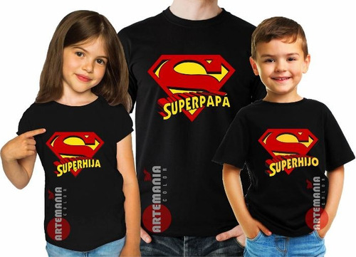 Polos Día Del Padre Papa Hijo Hija Superpapa Superman