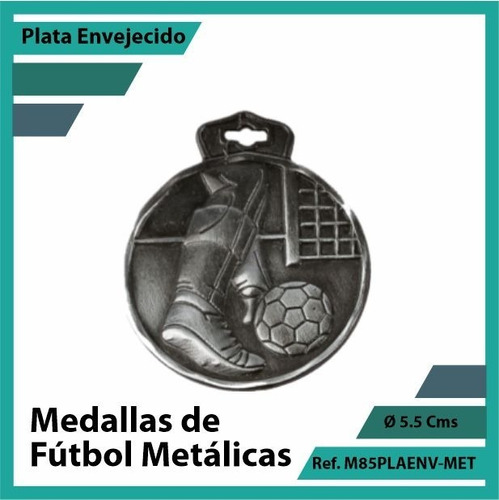 Medallas En Bogota De Futbol Plata Metalica M85pla